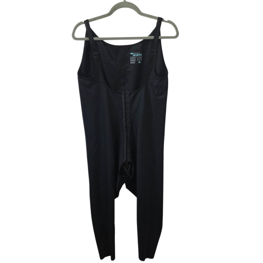 Marena Recovery Compression Bodysuit 3XL Black Open Crotch Hook Front Full...